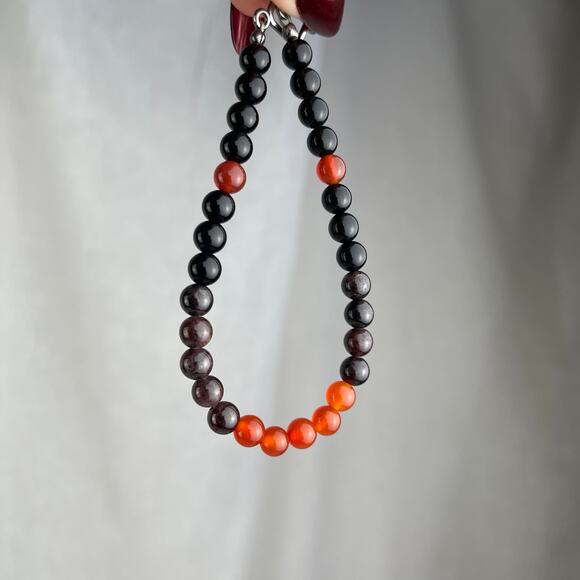 Carnelian Garnet Obsidian Crystal Gemstone Bead Bracelet Handmade - Picture 16 of 16
